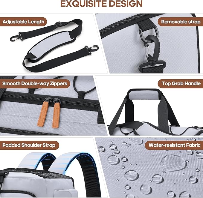 Gym Bag for Men and Women with Shoe & Laptop Compartment, 3-in-1 Sports Travel Duffel Bag