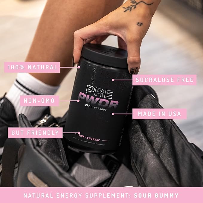 PWDRS Pre-Workout Powder, All Natural Pre Workout for Energy, Pump, Endurance & Strength, with