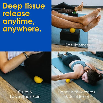 Rodo 2-in-1 Soft Peanut & Lacrosse Ball Roller | Deep Tissue Massage Tool for Fascia, Plantar
