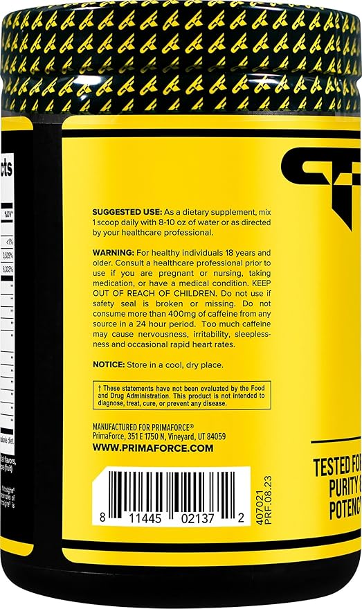 Primaforce Pre-Workout Complex Powder (Grape, 30 Servings) - Fitness Supplement for Workout Routine