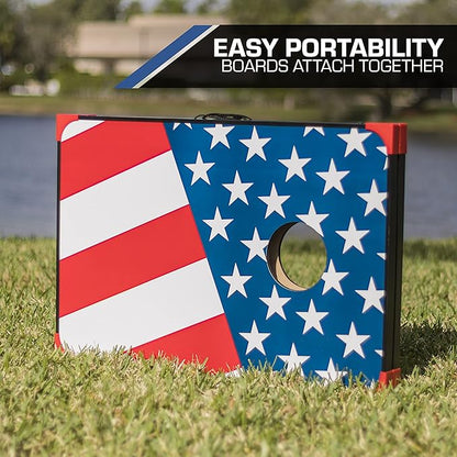 EastPoint Sports Cornhole Game Set Bean Bag Toss MDF - 2' W x 3' L - Built-In Storage, Convenient