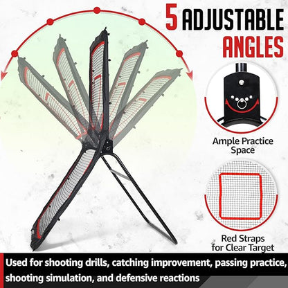 Lacrosse Rebounder, 4x7FT/4x6FT Lacrosse Rebound for Backyard with 5 Rebound Angles, Target Strip