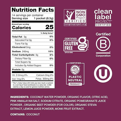 Cure Hydration | Plant-Based Electrolyte Drink Mix | No Added Sugar | FSA-HSA | Dehydration Relief