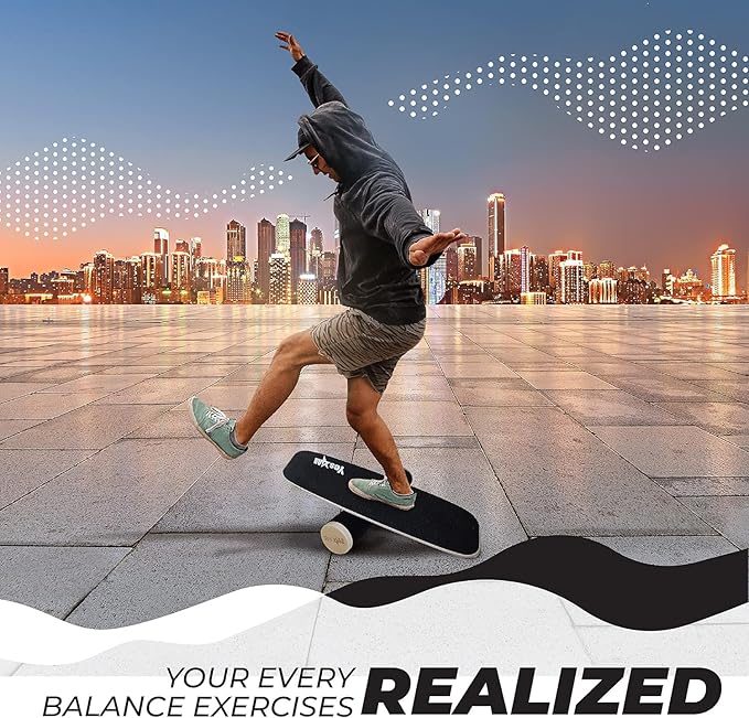 Yes4All Balance Board Sports Trainer, Surf Trainer Board With Adjustable Stoppers, Improve Core