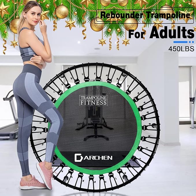 DARCHEN 450 lbs Mini Trampoline for Adults, Indoor Small Rebounder Exercise Trampoline for Workout