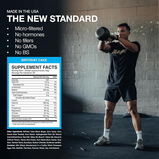 RAW Whey Isolate Protein Powder, Birthday Cake (CBUM Itholate Protein) - 100% Grass-Fed Sports