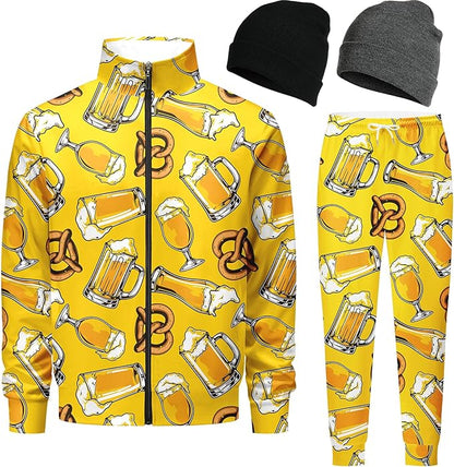 DOOPCCOR Men Track Suits Sets 80s outfit for men tracksuits sweatsuits 2 Piece sets Zip Casual
