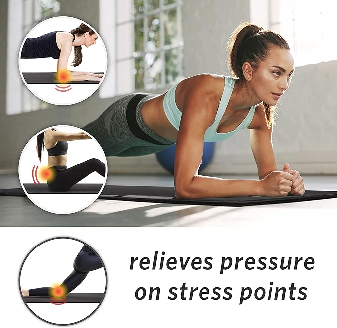 MICRODRY Deluxe Fitness Exercise Yoga Mat for Home & Gym, Extra Thick for High Impact Training