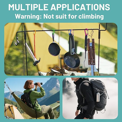 Multi-Pack Aluminum Carabiner Clips, 2" Ultra-Light Spring & Locking for Key,Hiking, Outdoor