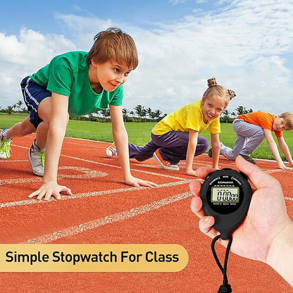 Stopwatch Sport Timer, 2 Pack Large Display Digital Stopwatch Timer with Date Time, No Alarm Silent