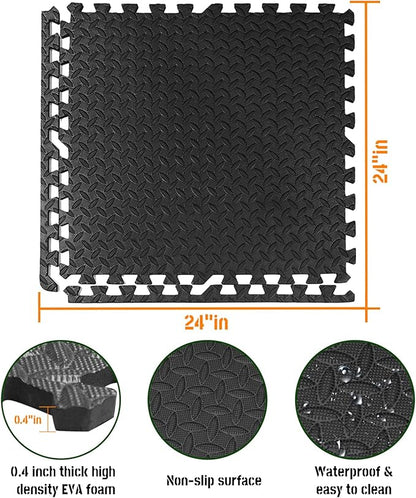 GWT Puzzle Exercise Mat, EVA Foam Interlocking Floor Tiles for Home Gym, Workout Equipment