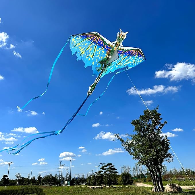 Mint's Colorful Life Dragon Kite for Kids & Adults, Easy to Fly Best Beach Kites for Beginners