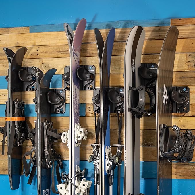 Ultimate Ski & Snowboard Wall Storage Rack - Fits any Ski or Snowboard - Save Your Rocker, Tips and