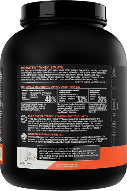 Rule 1 R1 Protein Whey Isolate - with 25g Protein & 6g BCAA Exclusively from Isolated & Hydrolyzed