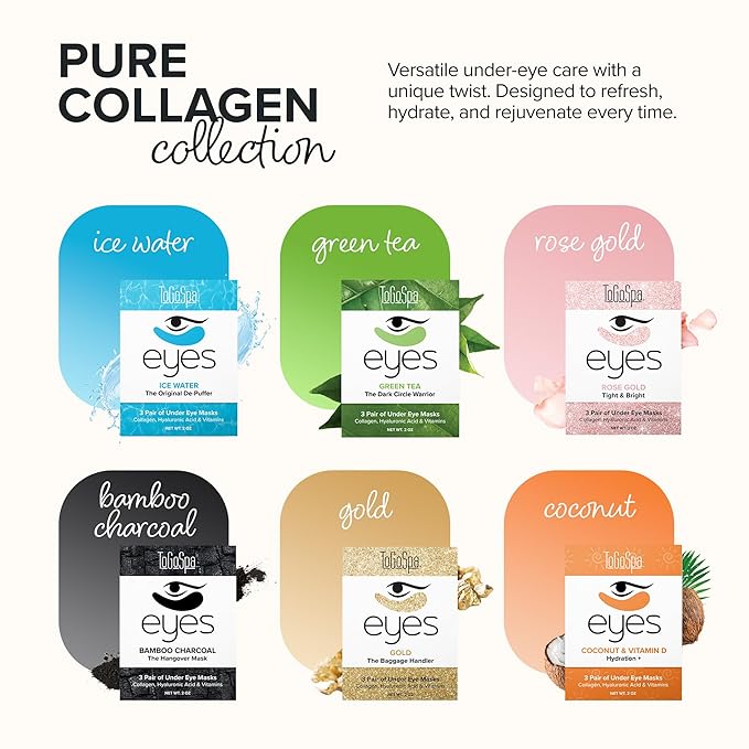 ToGoSpa, Bamboo Charcoal Under Eye Repair Mask, Collagen Under Eye Patches, Enriched With Ale Vera