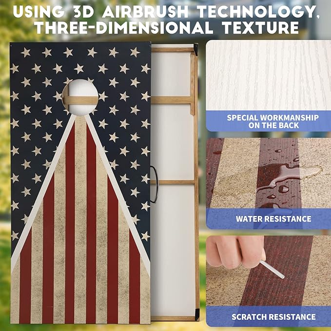 Cornhole Set, Corn Holes Outdoor Game, Regulation Cornhole Boards, Portable Cornhole Set, Classic