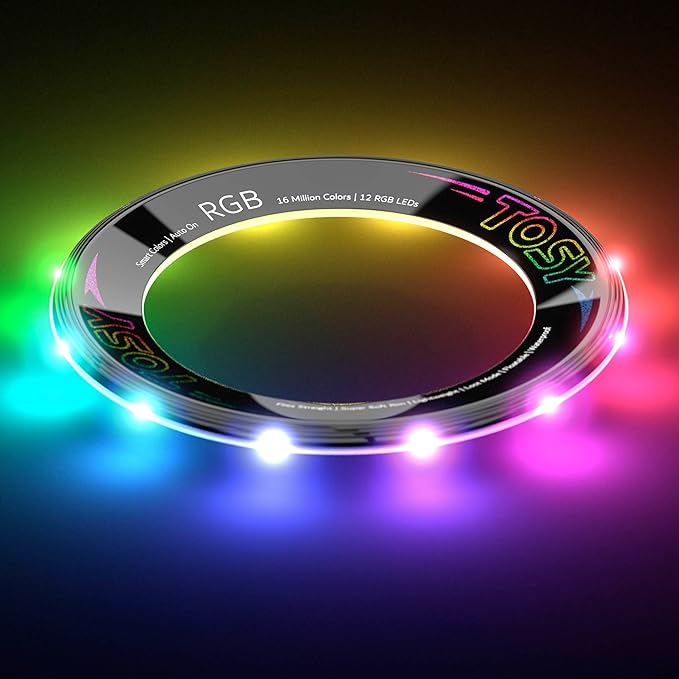 TOSY Flying Ring - 16 Million Color RGB or 12 LEDs, Super Bright, Lost Mode, Auto Light Up, Camping
