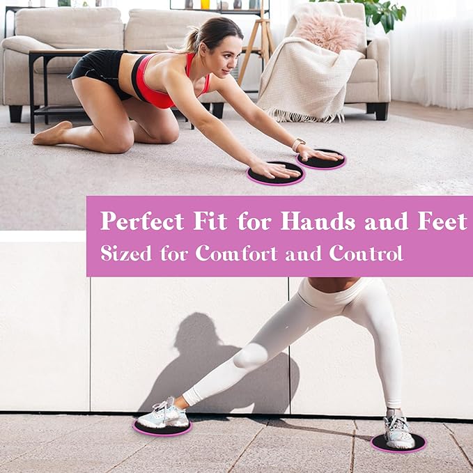 ZILLEEN Exercise Sliders for Working Out Fitness Discs for Pilates Women Men, 2 Pack