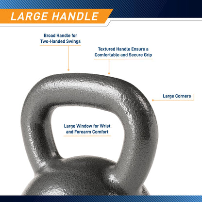 Marcy Hammertone Kettlebells, Ideal Workout Weights For Home Gym, Cast Iron, Black, 55lbs HKB-055