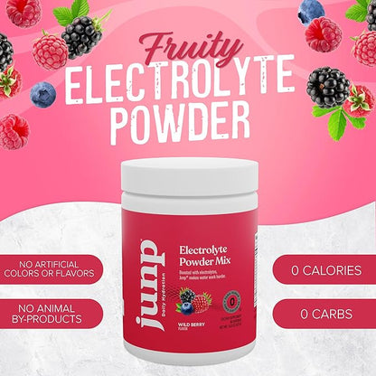 JUNP Electrolytes Powder No Sugar No Carbs, Wild Berry Fruit Flavor Keto Electrolyte Drink Mix