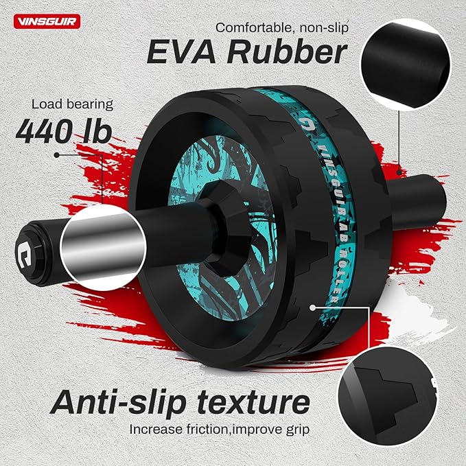 VINSGUIR Ab Roller Wheel, Abs & Core Workout Equipment for Home Gym with Knee Pad Accessories