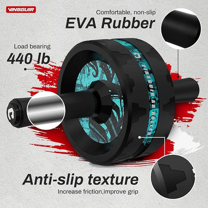 VINSGUIR Ab Roller Wheel, Abs & Core Workout Equipment for Home Gym with Knee Pad Accessories