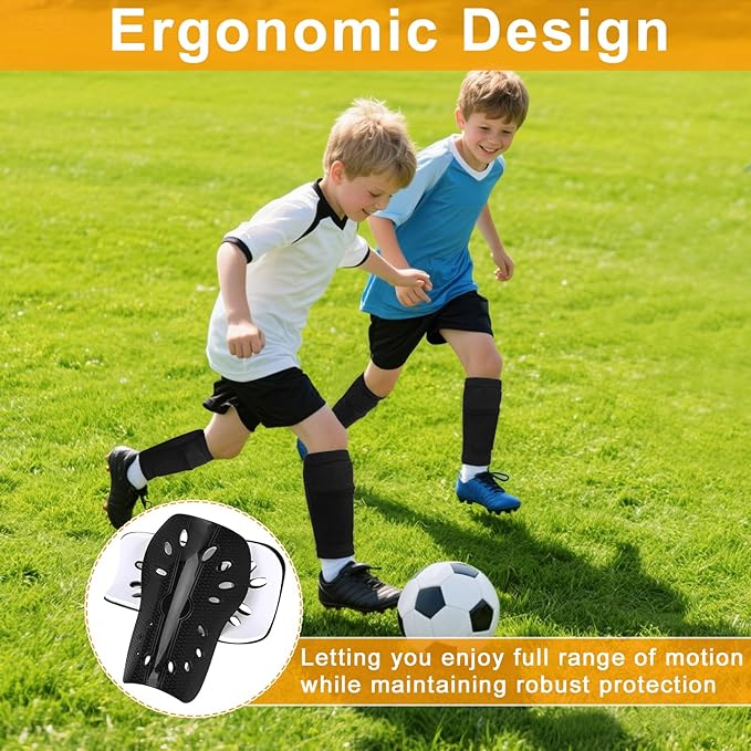 2 Pairs Shin Guards Soccer for Kids,Shin Pads Extra Lightweight Breathable Slide in Shin Guard for