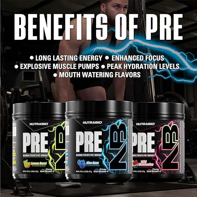 NutraBio Preworkout Powder, Blue Razz| Explosive Energy, Laser Focus, Extreme Pumps| Pre Workout