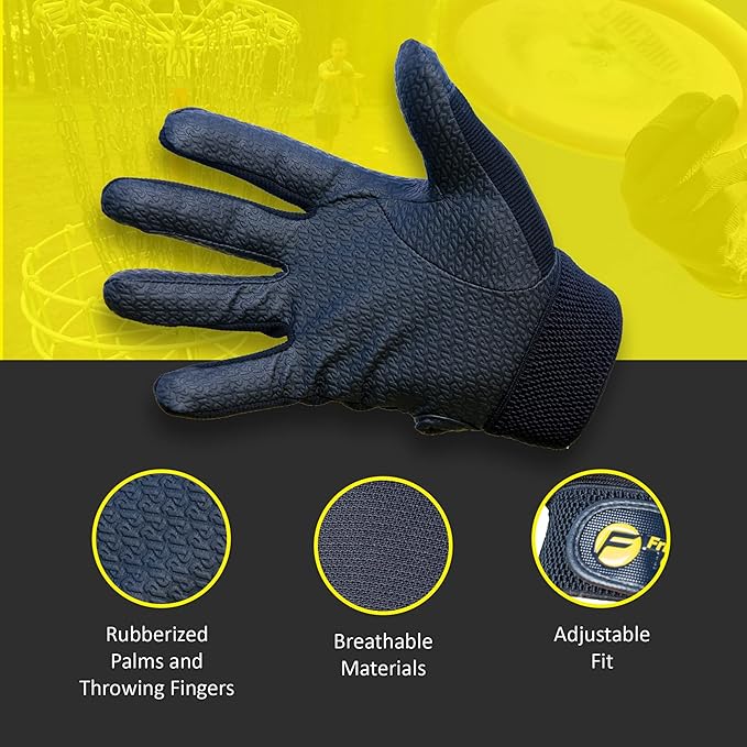 Disc Sports Gloves - Rubberized Palm and Fingers for Amazing Grip on All Your Throws - Perfect for