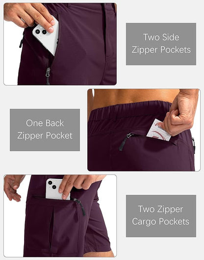 Pudolla Men's Hiking Cargo Shorts 9" Lightweight Outdoor Work Shorts for Men Travel Golf Camping