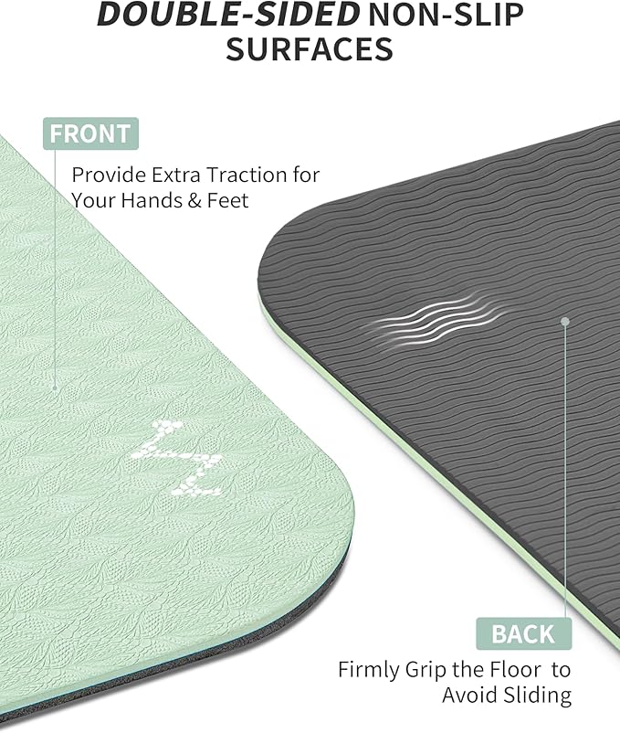 CAMBIVO Large Yoga Mat (6'x 4'), Extra Wide Workout Mat for Men and Women, Yoga Mat Thick 1/3 &1/4