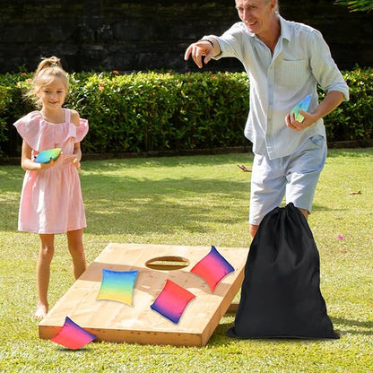Weather Resistant Cornhole Bags, Gradient Corn Hole Bags Set of 8, Cornhole Bean Bags, Modified