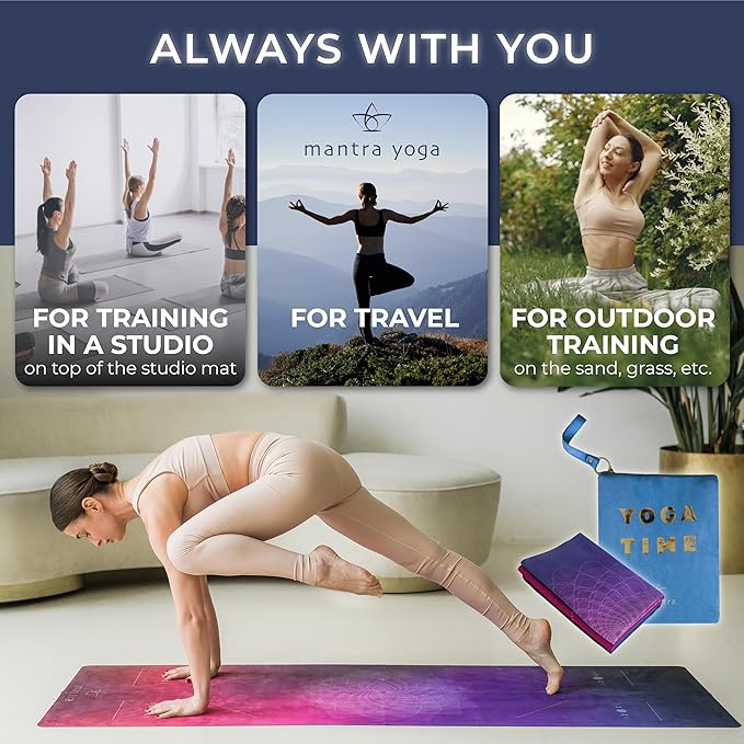Mantra Yoga Travel PRO 1.5mm - Foldable Fitness & Exercise Mat with Bag | Lightweight, Compact &