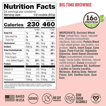 Lenny & Larry's The Complete Cookie, Big Time Brownie, Soft Baked, 16g Plant Protein, Vegan