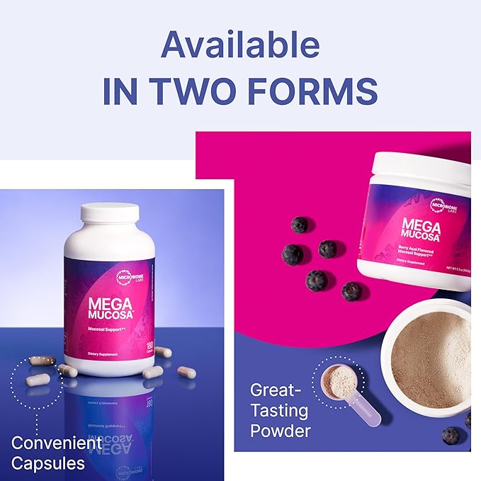Microbiome Labs MegaMucosa - Amino Acids Supplement with Dairy-Free Immunoglobulins - Gut Health +
