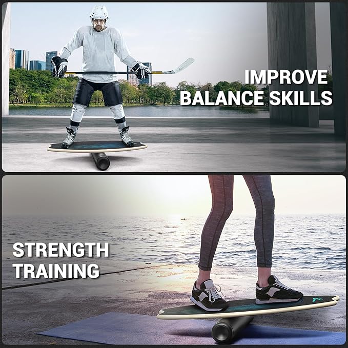 Sportneer Balance Board - 7 Modes Wobble Board with Adjustable Stoppers - Exercise Balancing