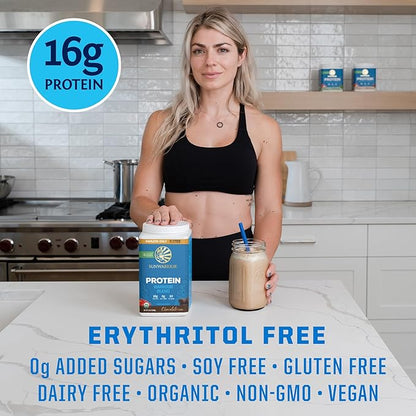 Organic Plant Based Protein Powder | Vegan Organic Protein Powder Chocolate Flavored with BCAA