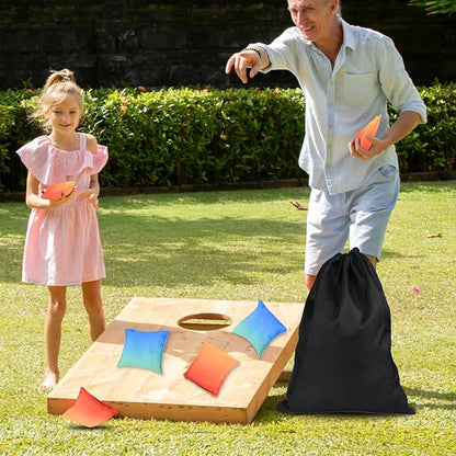 Weather Resistant Cornhole Bags, Gradient Corn Hole Bags Set of 8, Cornhole Bean Bags, Modified