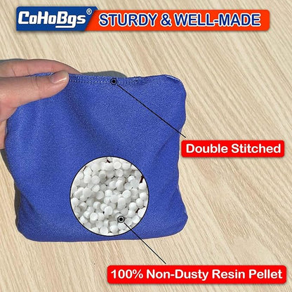 CoHoBgs Corn Hole Bags Set 8, Professional Cornhole Bags Dual-Sided Slick & Stick Resin Filled