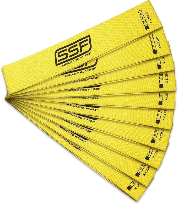 Serious Steel Fitness Fabric Mini Loop Non-Slip Resistance Band Set | Warm-Up, Physical Therapy