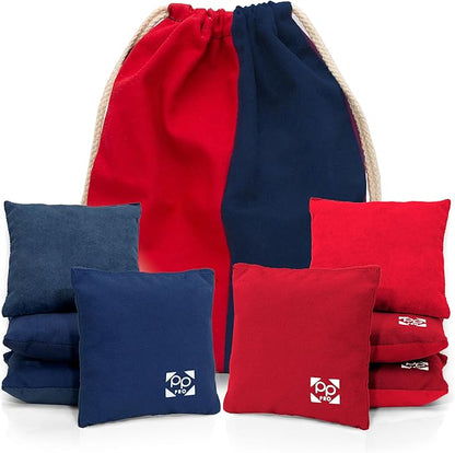 Professional Cornhole Bags - Set of 8 Regulation All Weather Double Sided - Sticky Side/Slick Side
