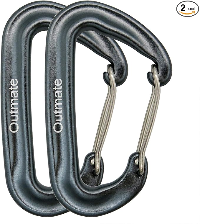 12kN 3.2"x2" Heavy-Duty Carabiner Clips - Durable, Lightweight Aluminum Alloy Carabiners for