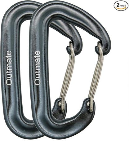 12kN 3.2"x2" Heavy-Duty Carabiner Clips - Durable, Lightweight Aluminum Alloy Carabiners for