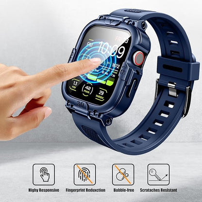 Dsytom Waterproof Case with Band Compatible for Apple Watch Band 46mm 45mm 44mm 42mm(S11/10) 41mm