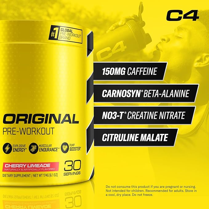Cellucor C4 Original Pre Workout Powder Cherry Limeade | Vitamin C for Immune Support | Sugar Free