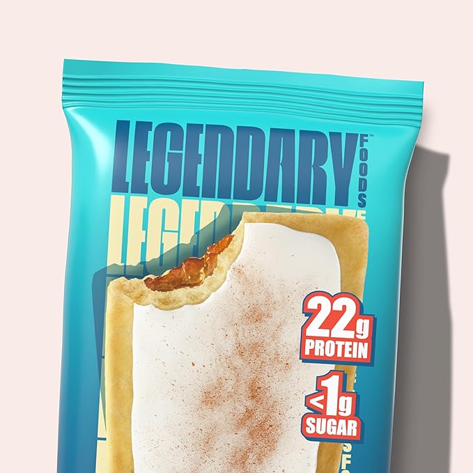 Legendary Foods 22g Protein Pastry+ Cinnamon Low Carb Meal Replacement Bar - Low Glycemic, Gluten