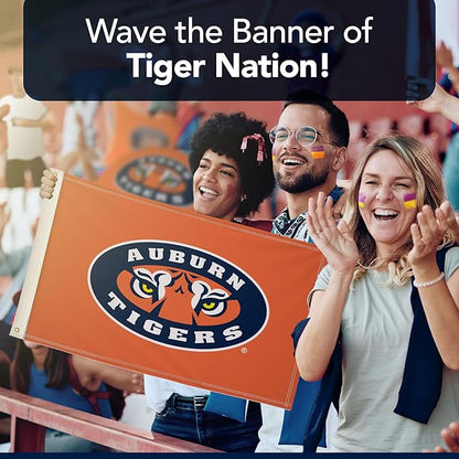 Auburn Tigers College Sports Printed Flag - NCAA Licensed - Nylon - School Banner (Orange) (2' x 3')
