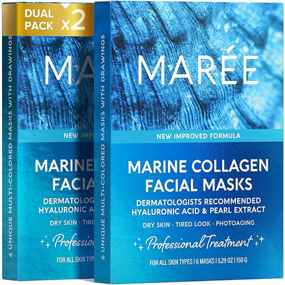 MAREE Collagen Facial Mask with Hyaluronic Acid ??Sheet Face Mask Skincare ??Centella Asiatica