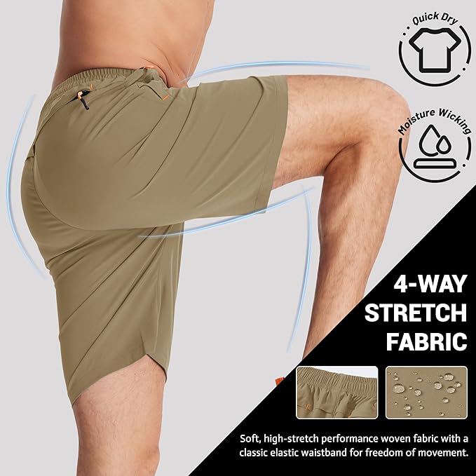 TACVASEN Men's Running Athletic Shorts 9" Quick Dry Workout Gym Shorts Lightweight Summer Shorts 3