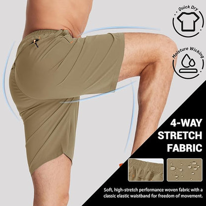 TACVASEN Men's Running Athletic Shorts 9" Quick Dry Workout Gym Shorts Lightweight Summer Shorts 3